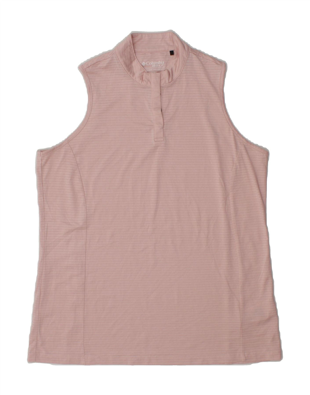 COLUMBIA Womens Vest Top UK 14 Large Pink Pinstripe Polyester Vintage Columbia and Second-Hand Columbia from Messina Hembry 