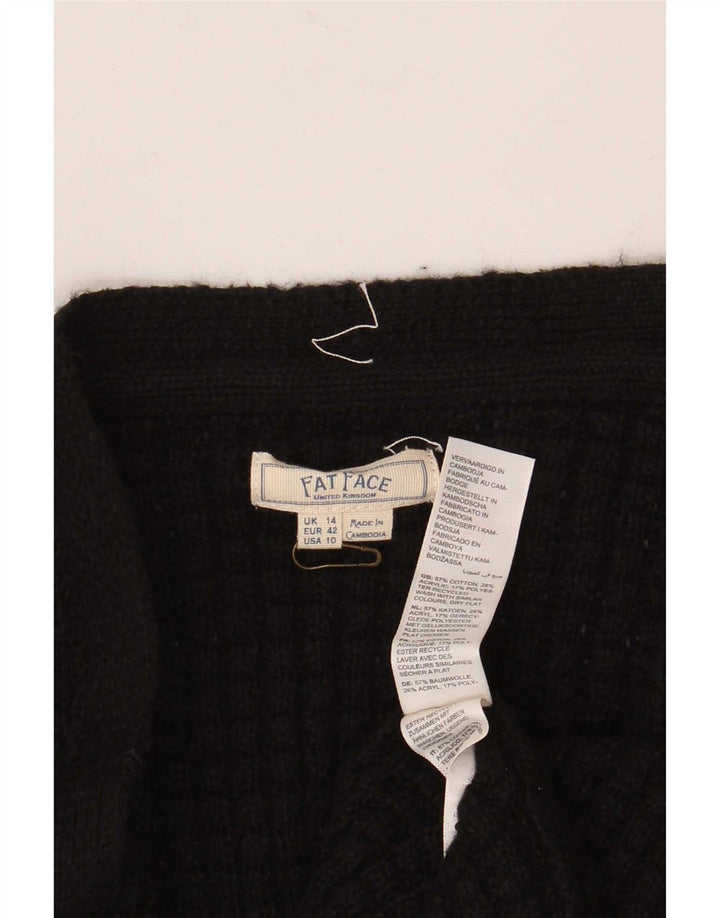 Fat Face - Cárdigan abierto de gran tamaño para mujer, talla 40, color negro