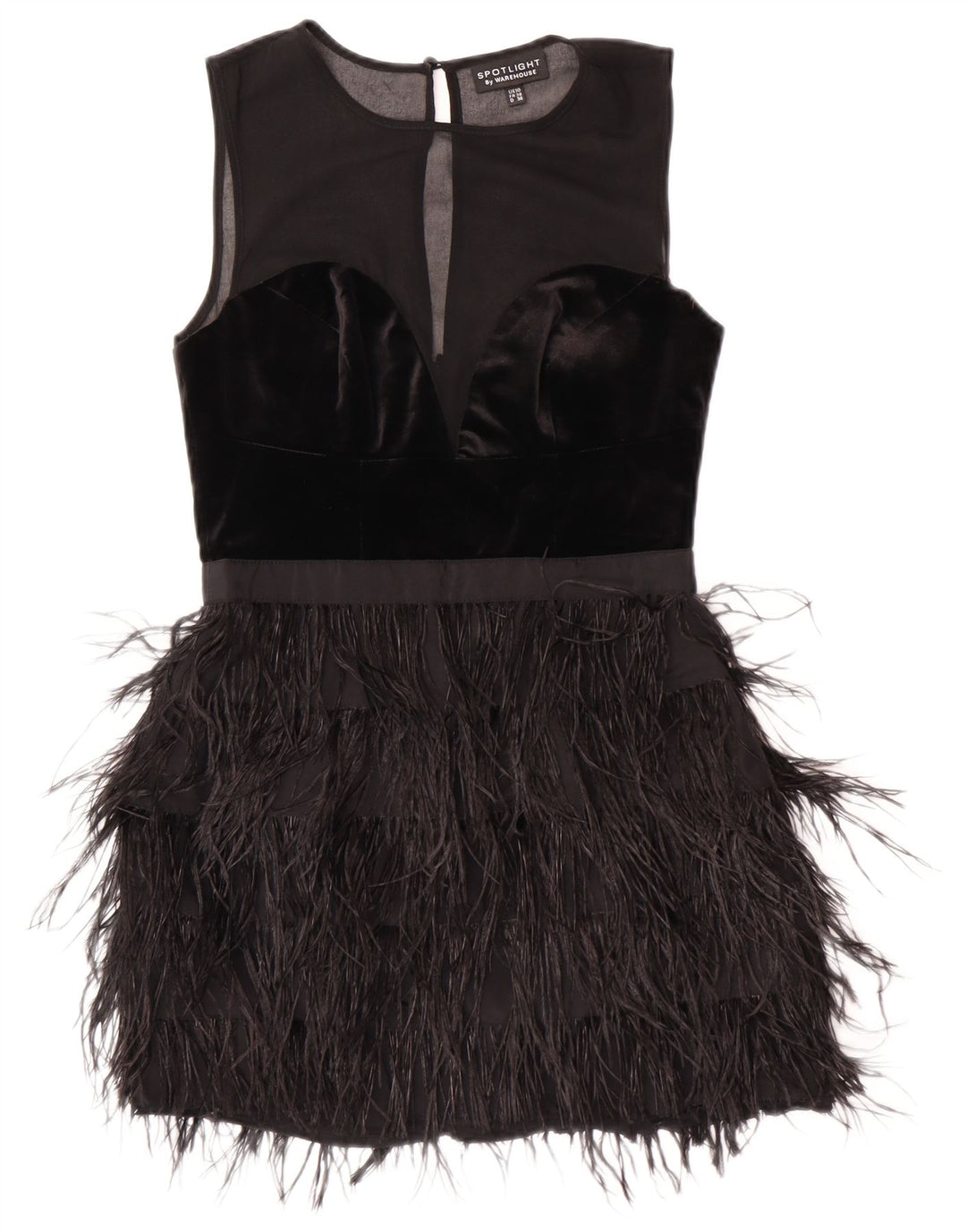 Vestido Charleston sin mangas para mujer de Warehouse UK 10 Small Poliéster negro