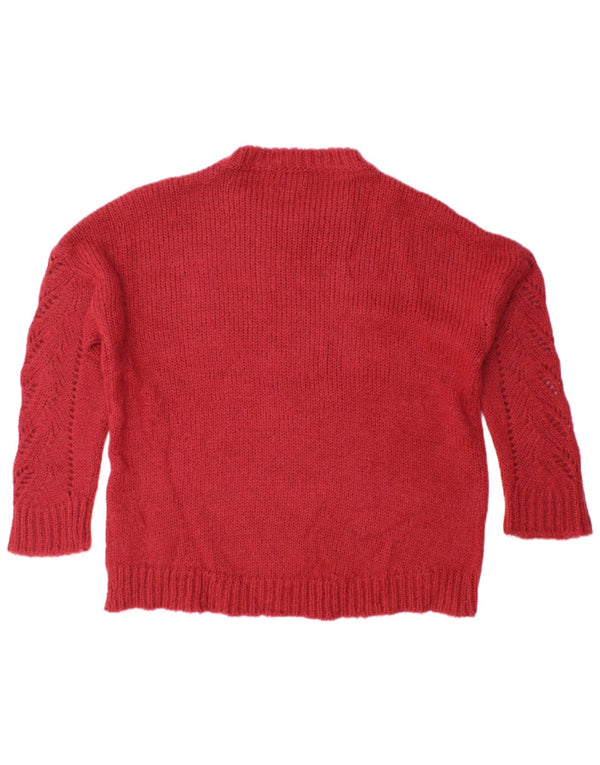 Massimo Dutti Jersey Oversize con Cuello Redondo para Mujer UK 6 XS Rojo Acrílico