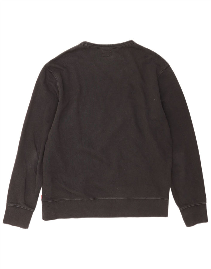 Levi's Hombre Sudadera Gráfica Jumper Algodón Negro Mediano