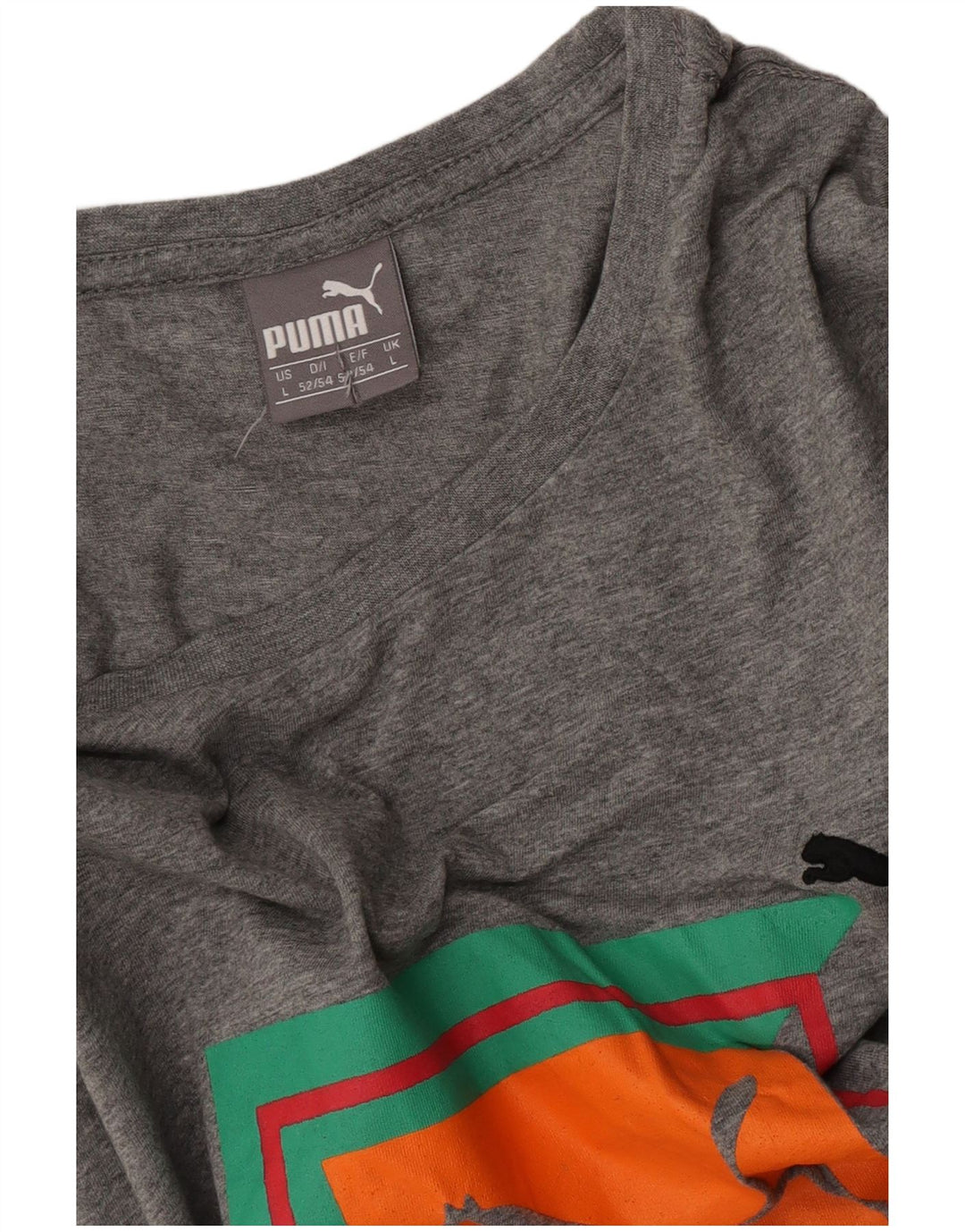 Puma Camiseta gráfica para hombre Top grande gris moteado
