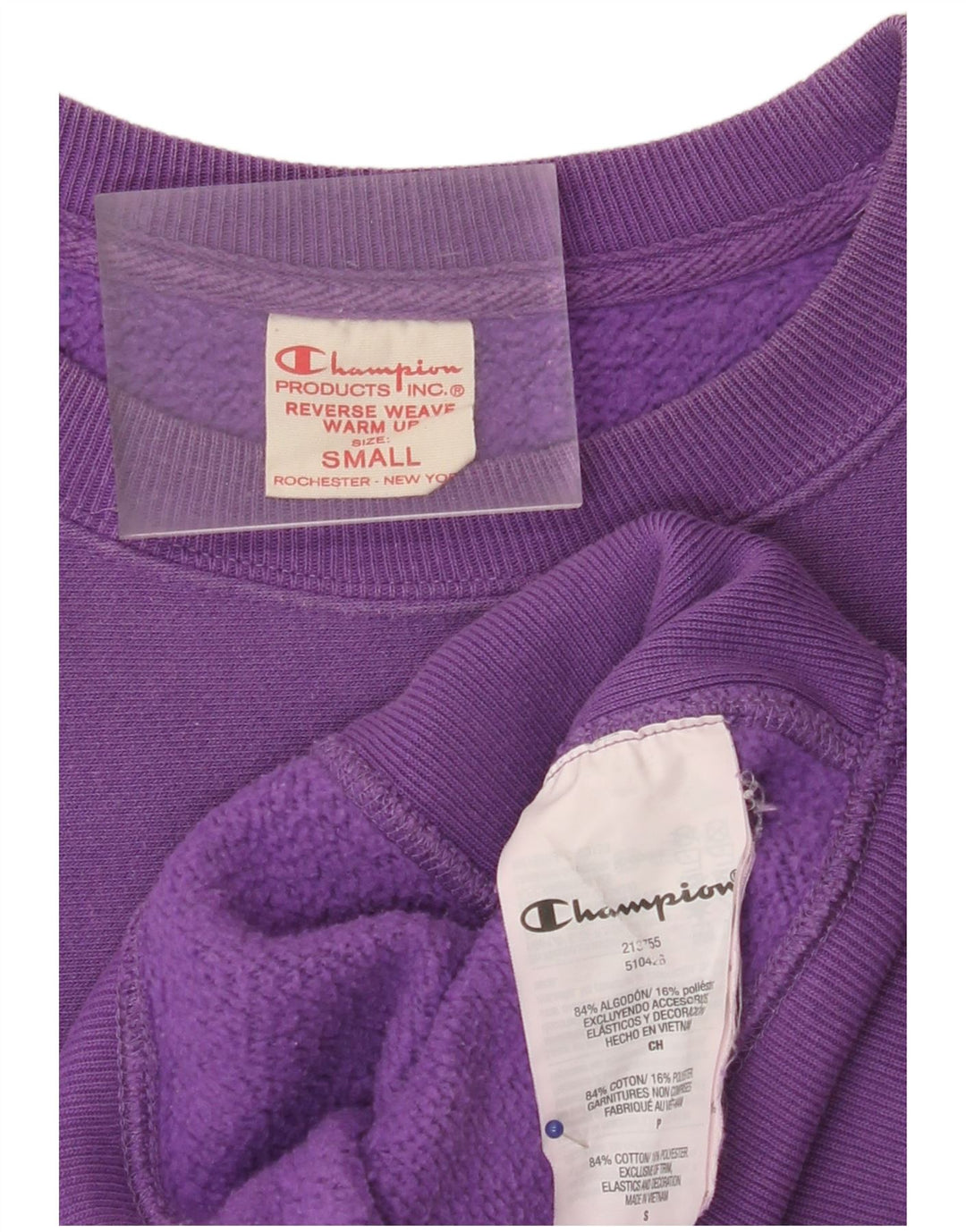 CHAMPION Sudadera con gráfico de tejido inverso para hombre Jersey pequeño de algodón morado