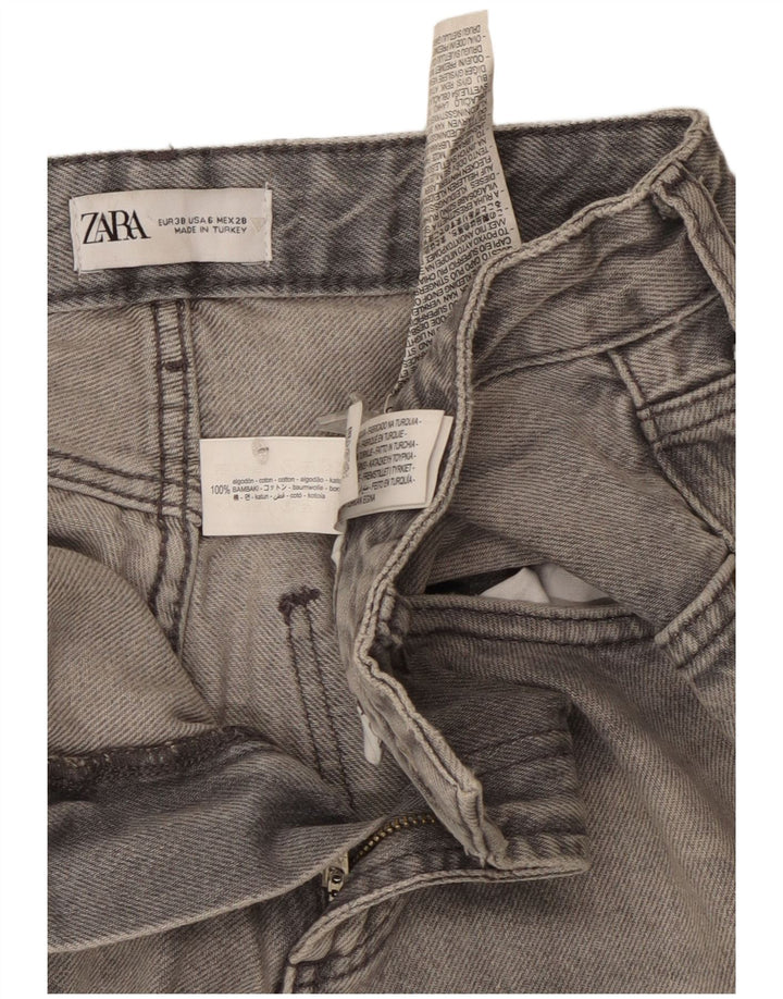 Zara Jeans De Pierna Ancha Para Mujer EU 38 Medium W28 L33 Algodón Gris