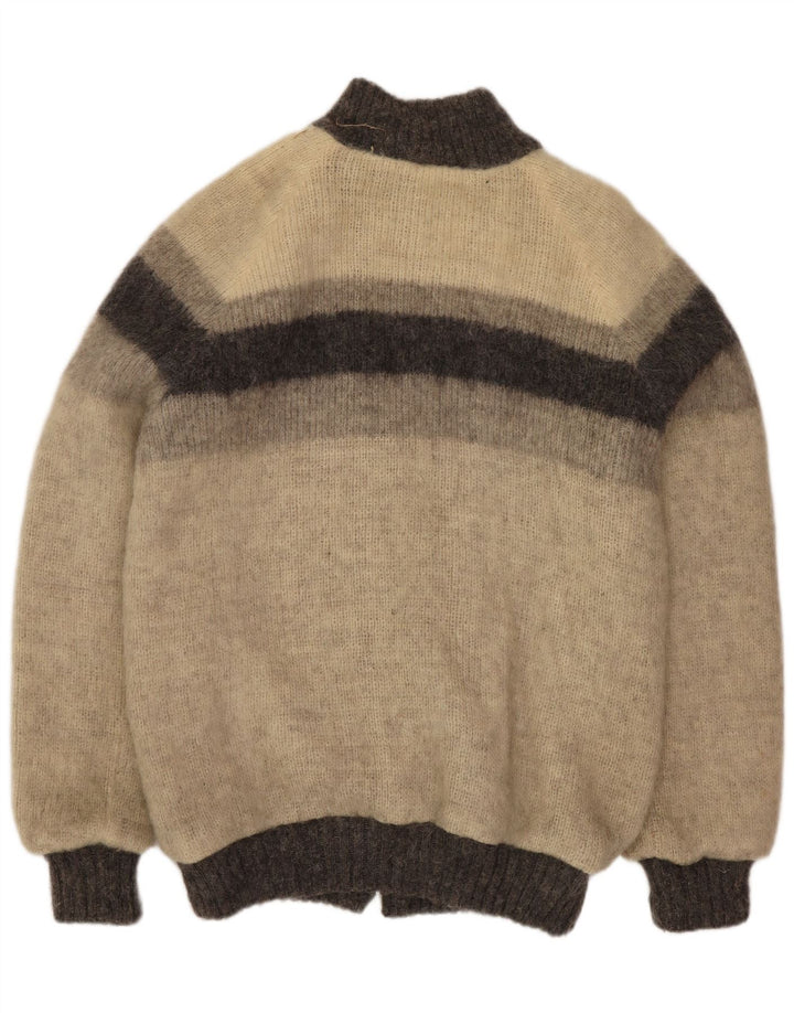 Alafoss Icewool Chaqueta bomber de punto para hombre UK 40 Large Gris Colorblock Invierno