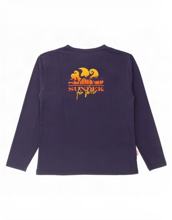 Sundek Mens Graphic Top Manga Larga Grande Azul Marino
