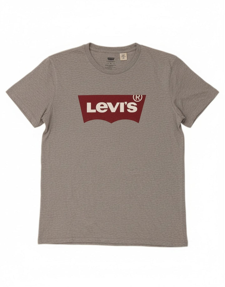 Levi's Hombre Camiseta Gráfica Top Gris Medio