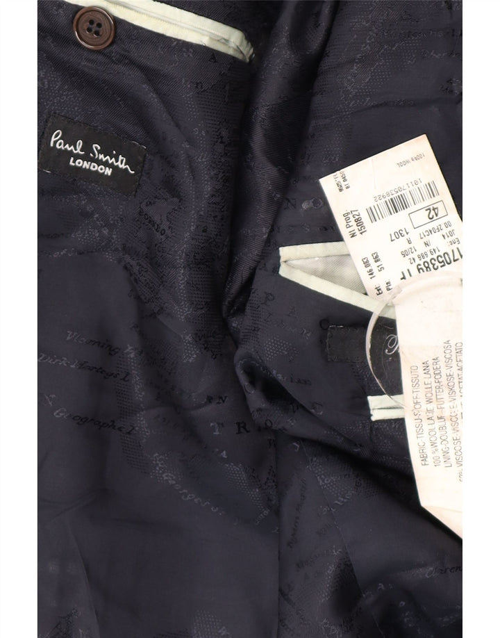 Paul Smith Chaqueta tipo blazer de 2 botones para hombre UK 42 XL Lana a rayas azul marino