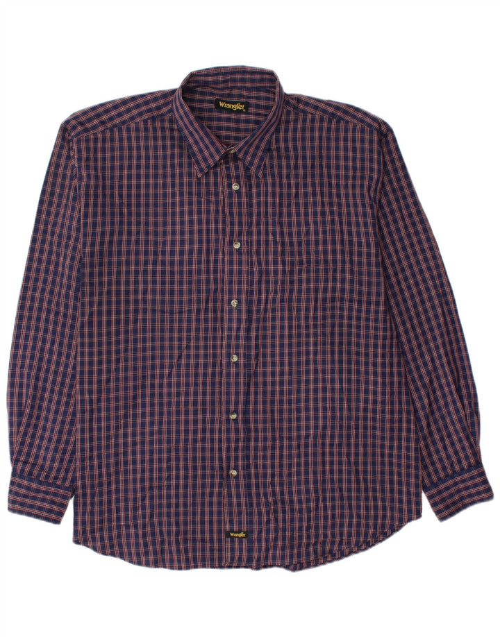 WRANGLER Camisa de franela para hombre XL Azul marino Cuadros