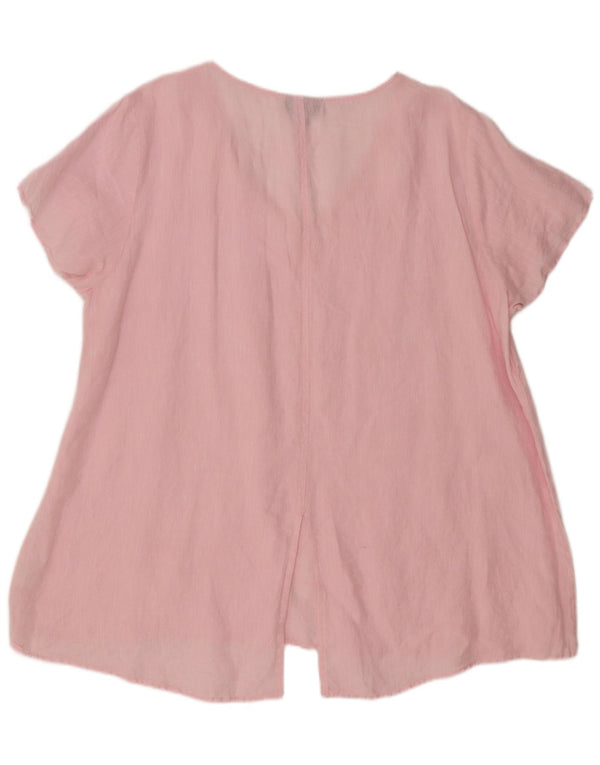 Marks & Spencer Blusa extragrande con autógrafo para mujer UK 40 XL Lino rosa
