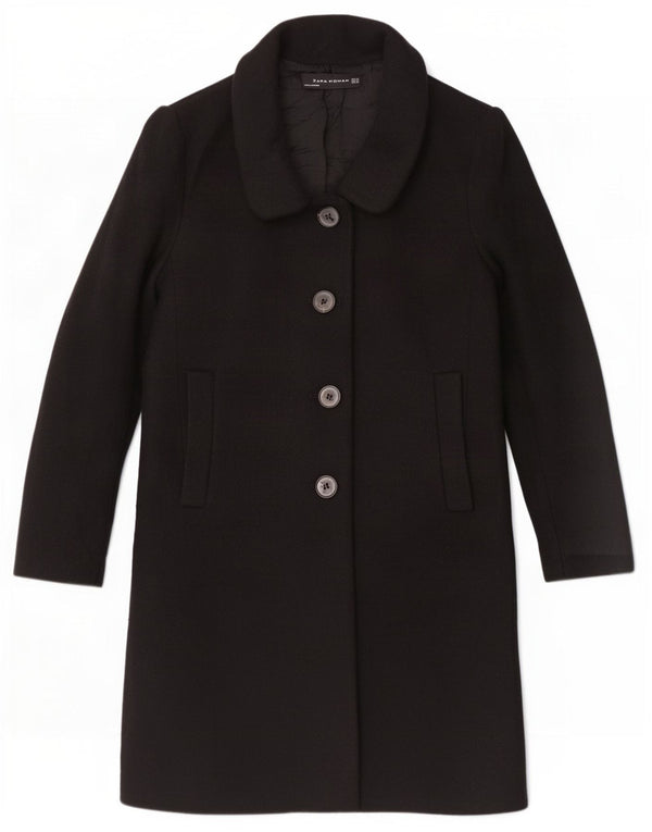 Zara Mujer Abrigo UK 6 XS Lana Negra