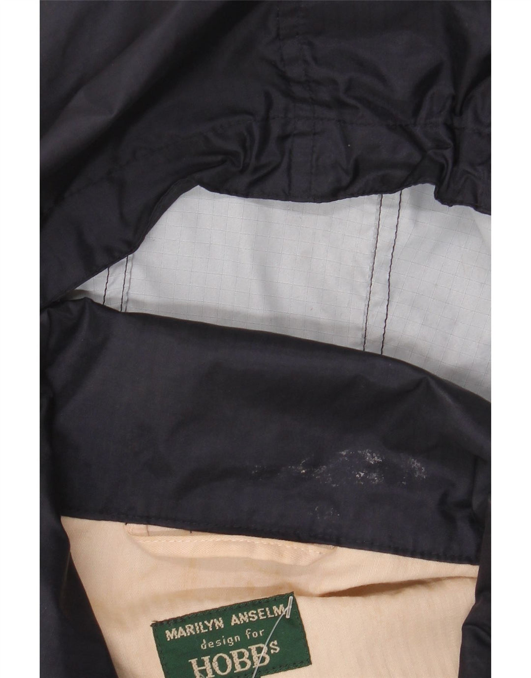 HOBBS Marilyn Anselm - Chaqueta impermeable extragrande para mujer, talla 40, tamaño mediano, azul marino