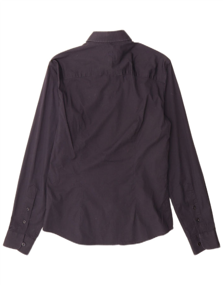 Camisa Armani Jeans Hombre Medio Azul Marino Algodón
