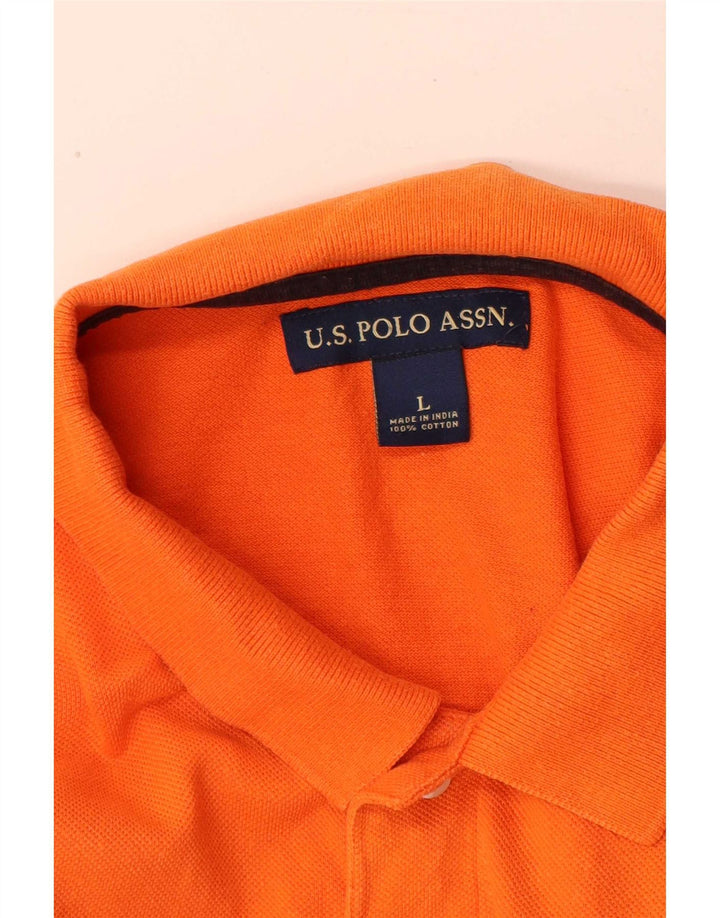 Asociación de Polo de EE. UU. Camisa Hombre Grande Naranja Algodón