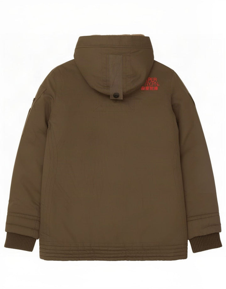 Superdry Parka con capucha para mujer, talla 40, poliéster marrón grande