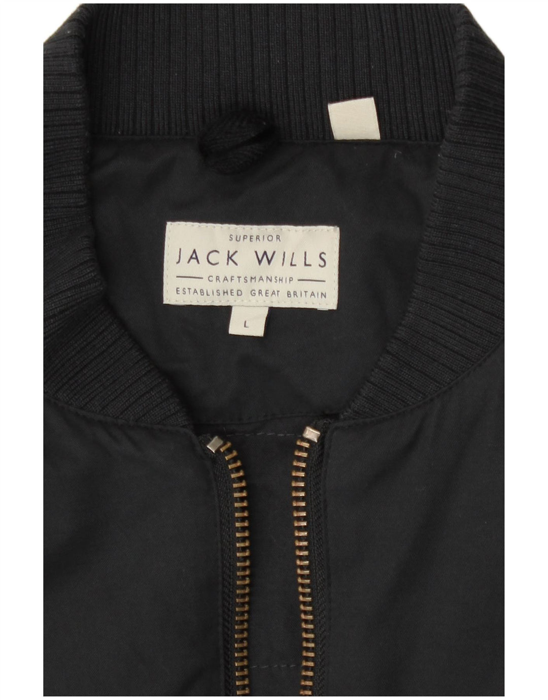 Jack Wills Chaqueta Bomber para Hombre UK 40 Grande Algodón Negro