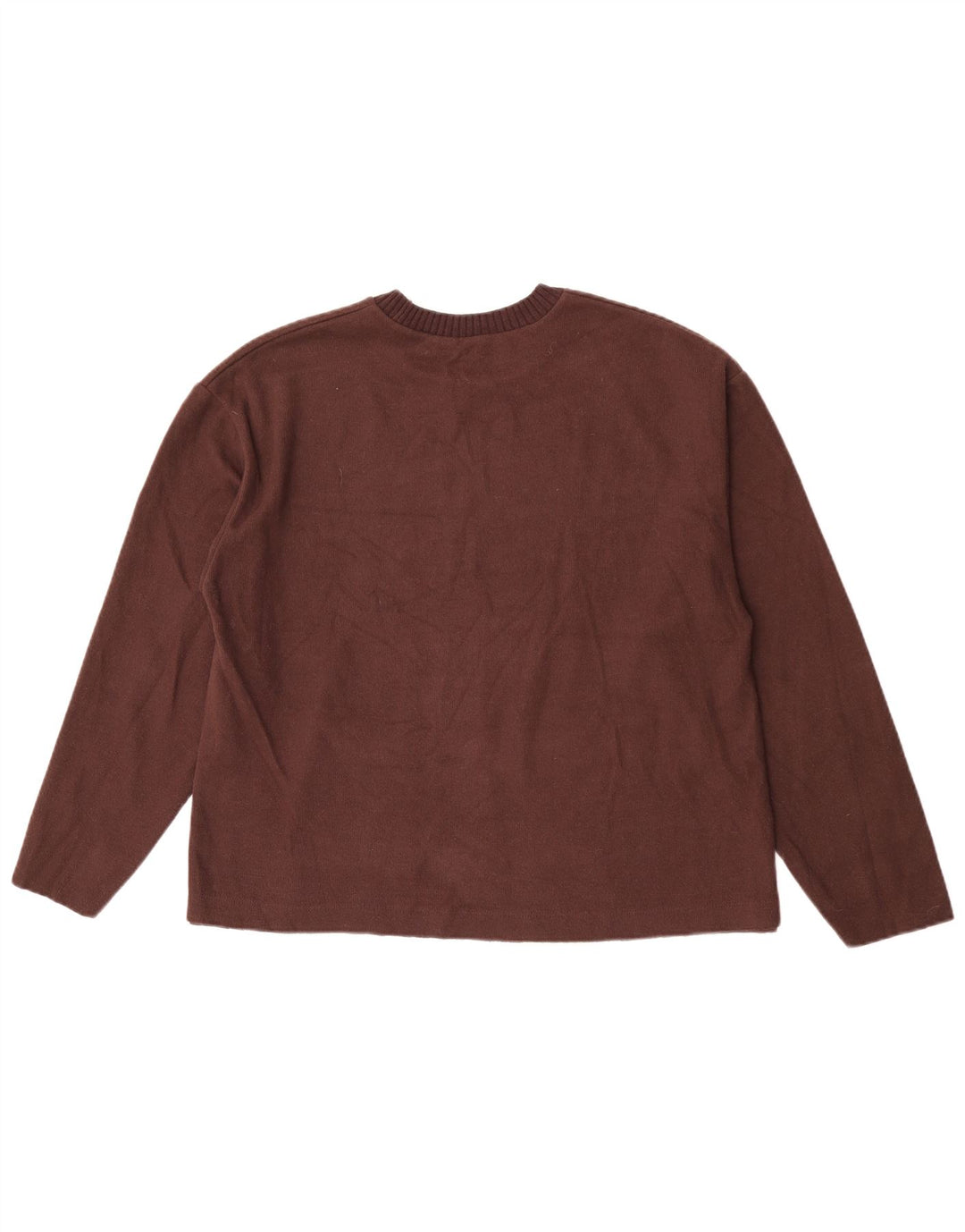Zara - Jersey con cuello barco para mujer, talla 40, talla grande, poliéster marrón