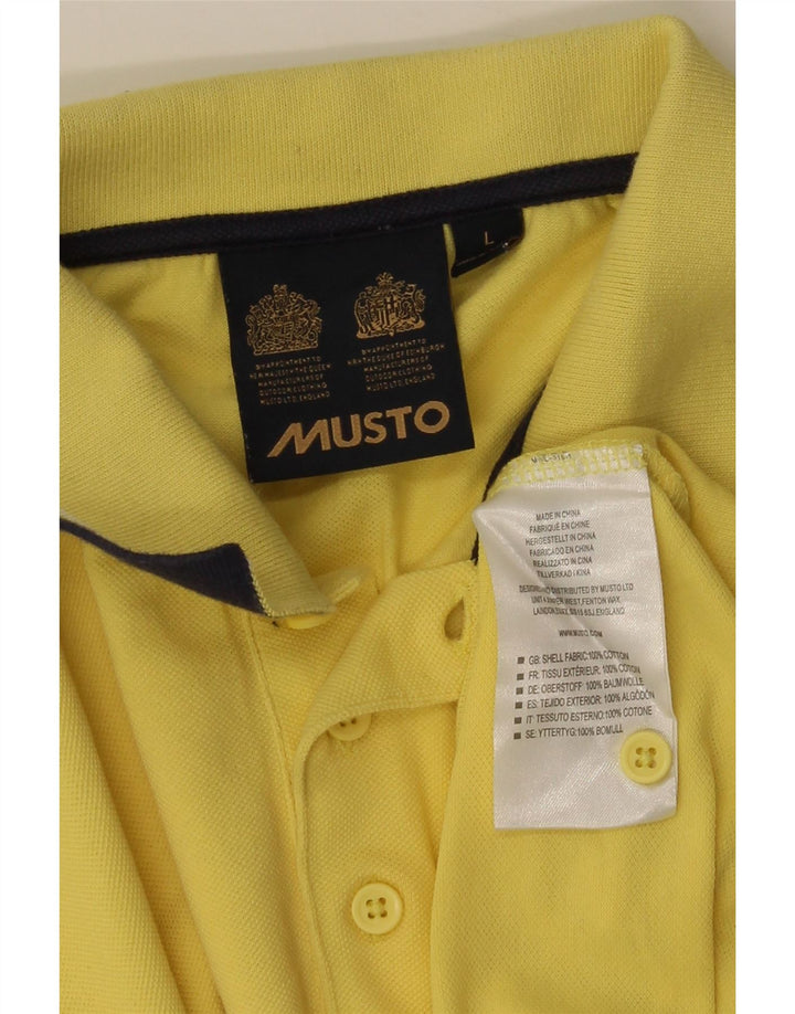 MUSTO Polo Hombre Grande Algodón Amarillo
