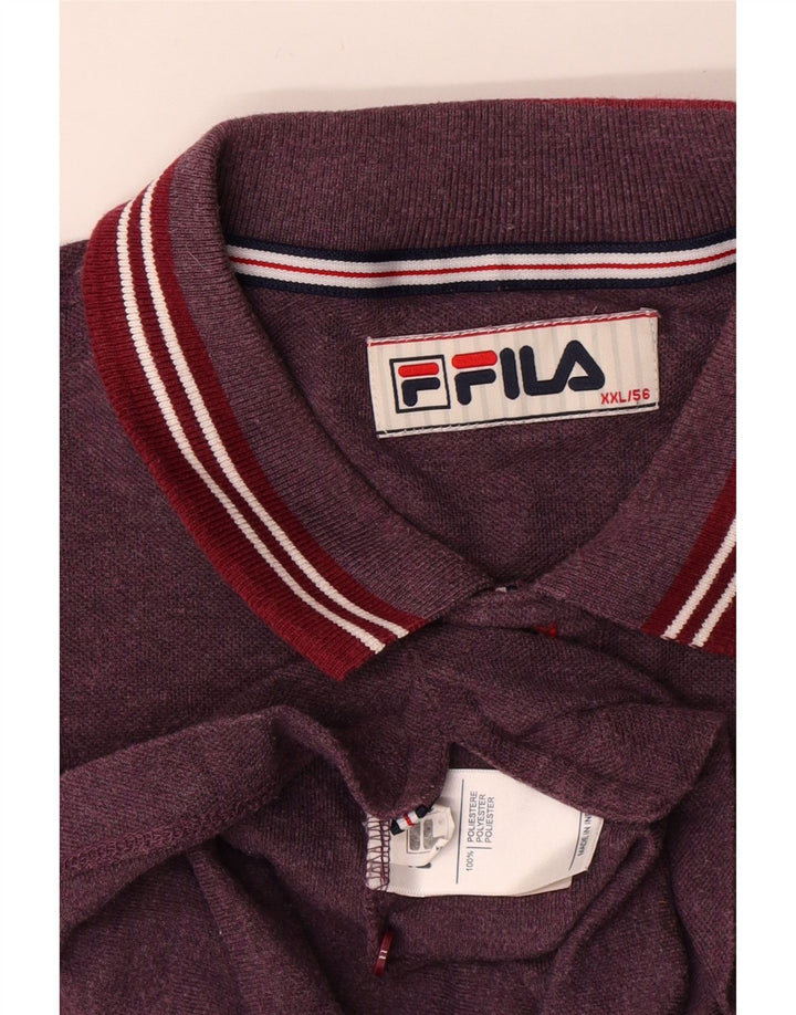 Fila Polo para hombre IT 56 2XL Poliéster burdeos
