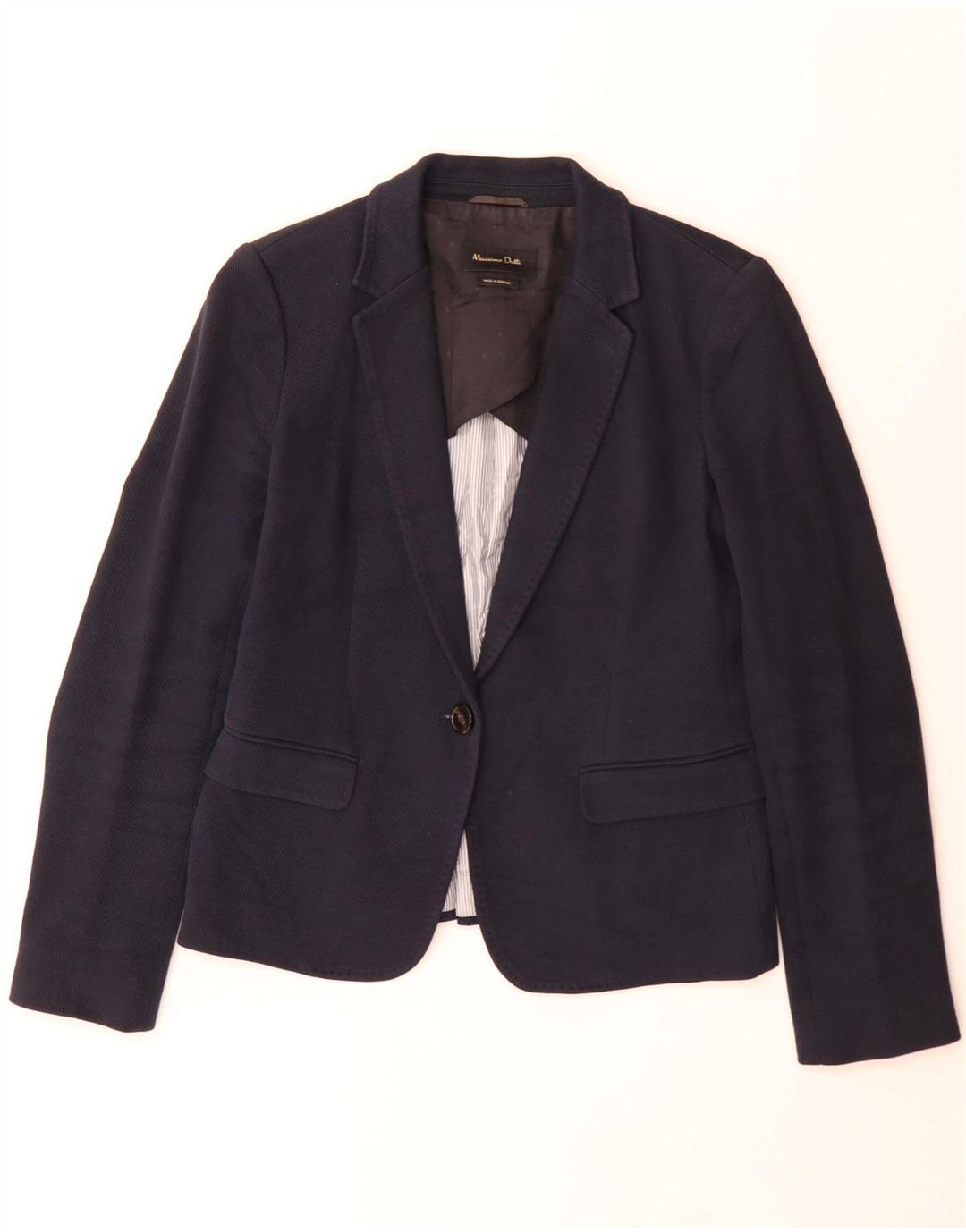 Massimo Dutti Chaqueta Blazer 1 Botón Mujer EU 40 Mediano Azul Marino Algodón