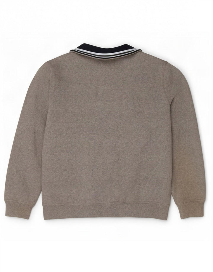 Crew Clothing - Sudadera con cuello y cremallera para hombre, talla grande, algodón gris