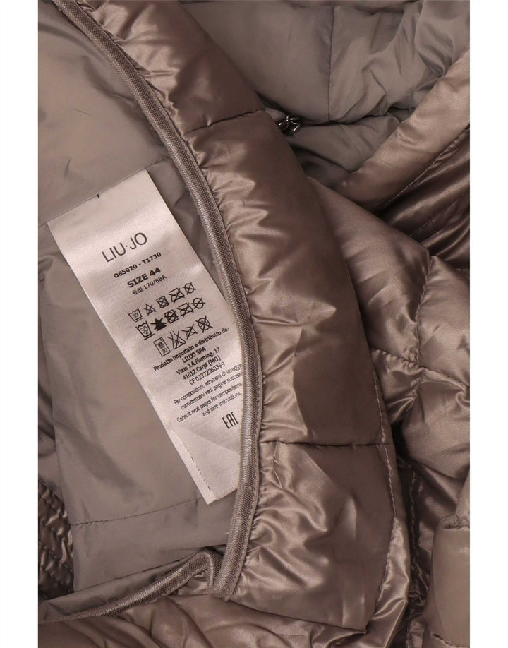 Chaqueta acolchada con capucha Liu Jo Mujer IT 44 Poliéster gris medio