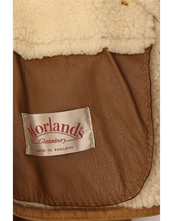 Morlands Chaqueta de piel de oveja con doble botonadura para hombre UK 36 Small Brown