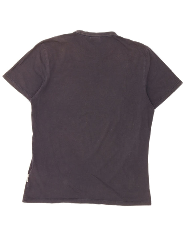 Napapijri Camiseta con gráfico geográfico para hombre Top de algodón azul marino mediano