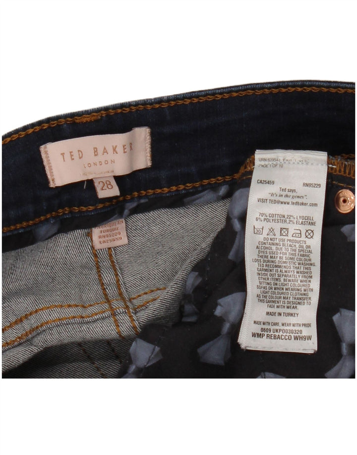 TED BAKER Vaqueros pitillo para mujer W28 L27 Algodón azul marino