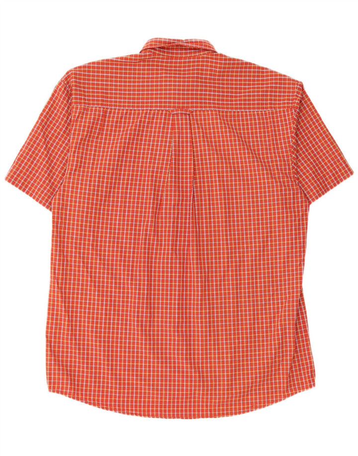 Camisa de manga corta para hombre Camel Active Algodón a cuadros rojo medio