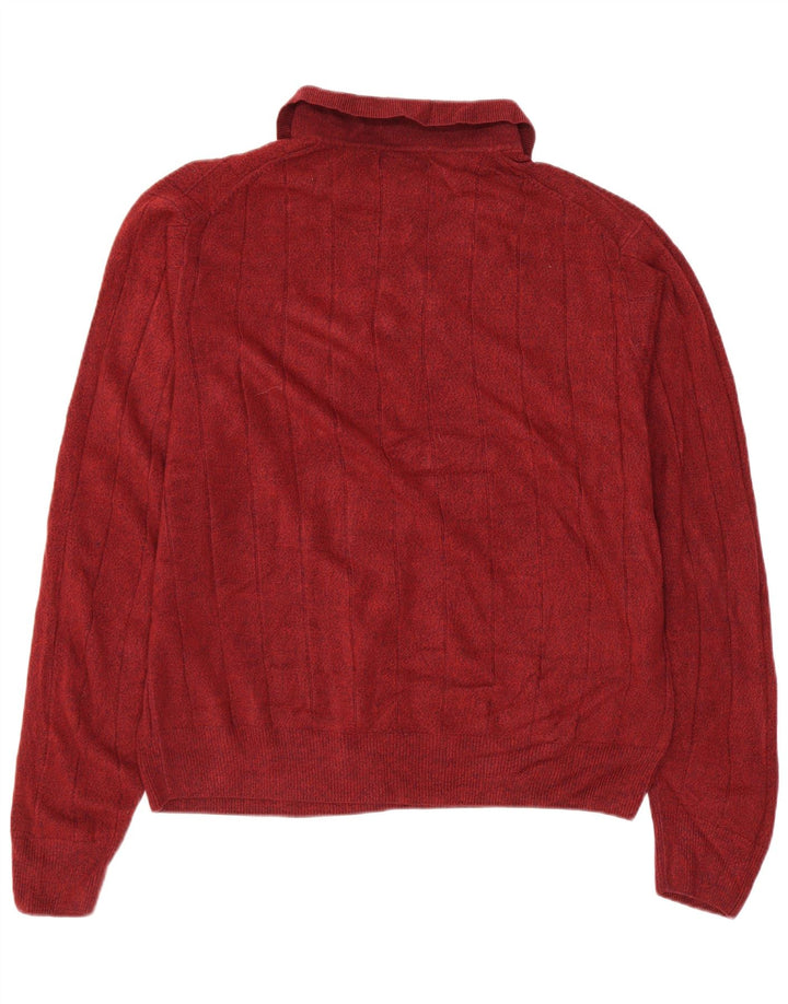 DOCKERS Jersey con cuello tipo polo para hombre, talla grande, acrílico granate