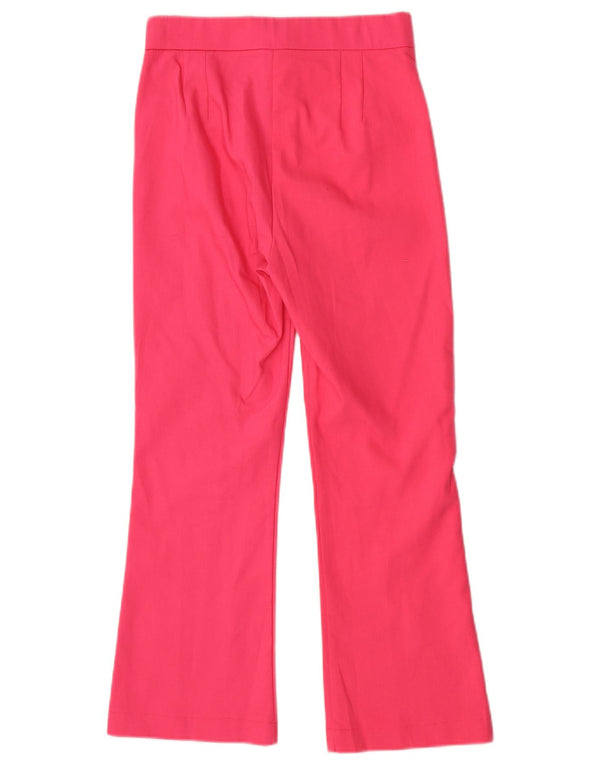 Zara Mujer Pantalones Casuales De Cintura Alta Con Corte De Bota Pequeño W24 L24 Algodón Rosa