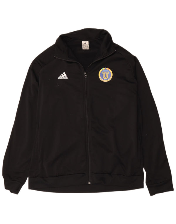 Adidas - Chaqueta de chándal gráfica para hombre, talla 2XL, poliéster negro