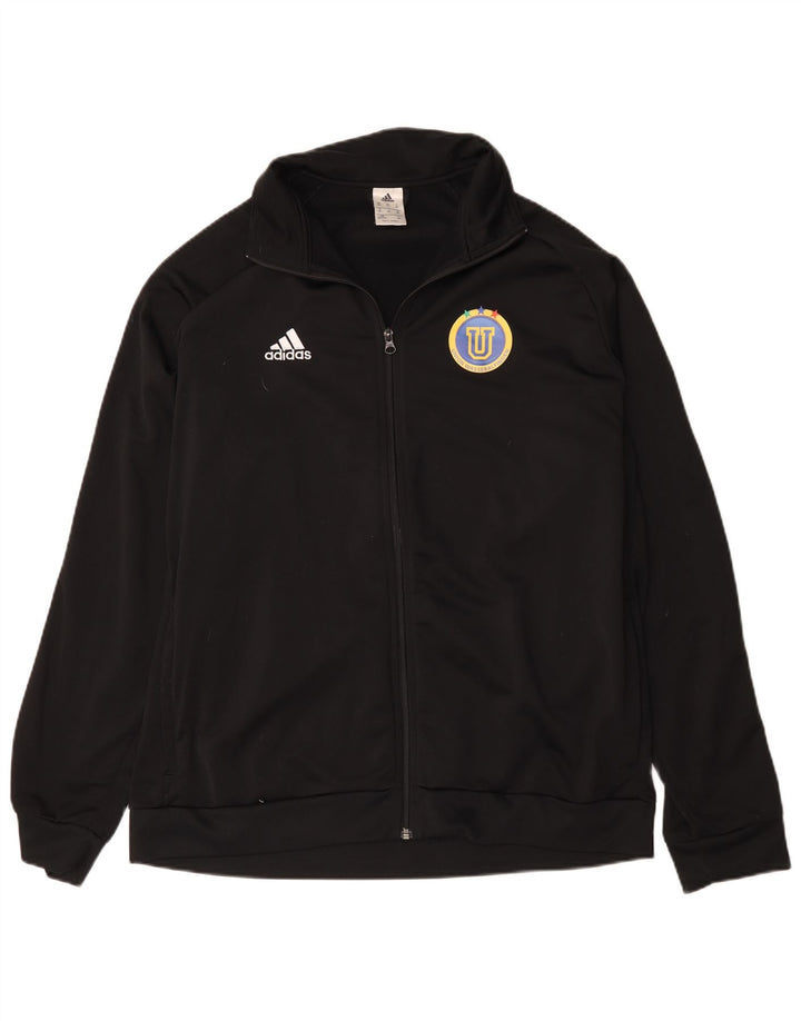 Adidas - Chaqueta de chándal gráfica para hombre, talla 2XL, poliéster negro
