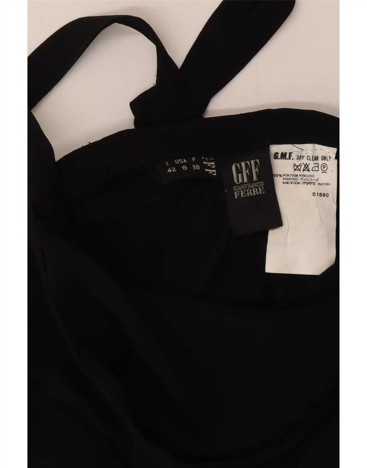 Gianfranco Ferre Falda larga cruzada para mujer IT 42 Medium W28 Viscosa negra