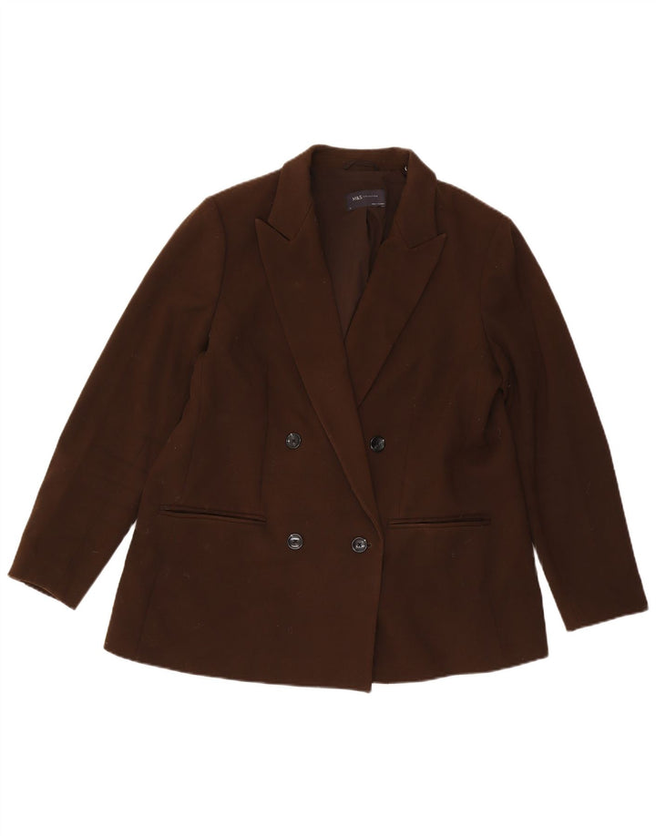 Marks & Spencer Chaqueta tipo blazer con doble botonadura para mujer UK 46 Grande Marrón