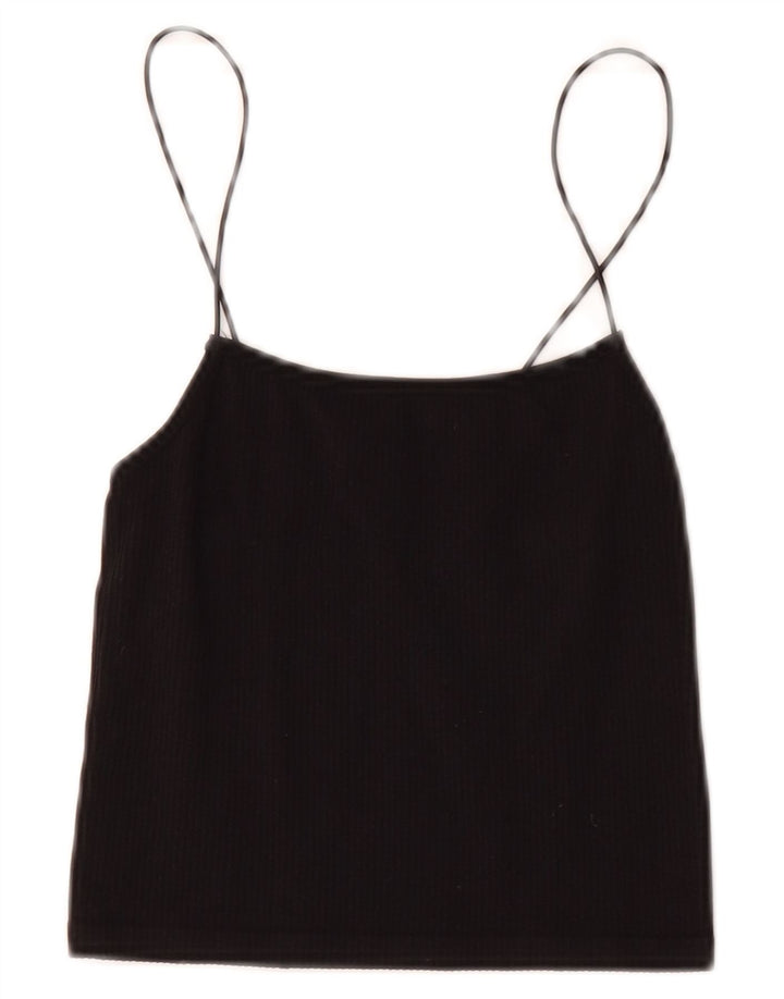 Zara Mujer Crop Top UK 6 XS Negro