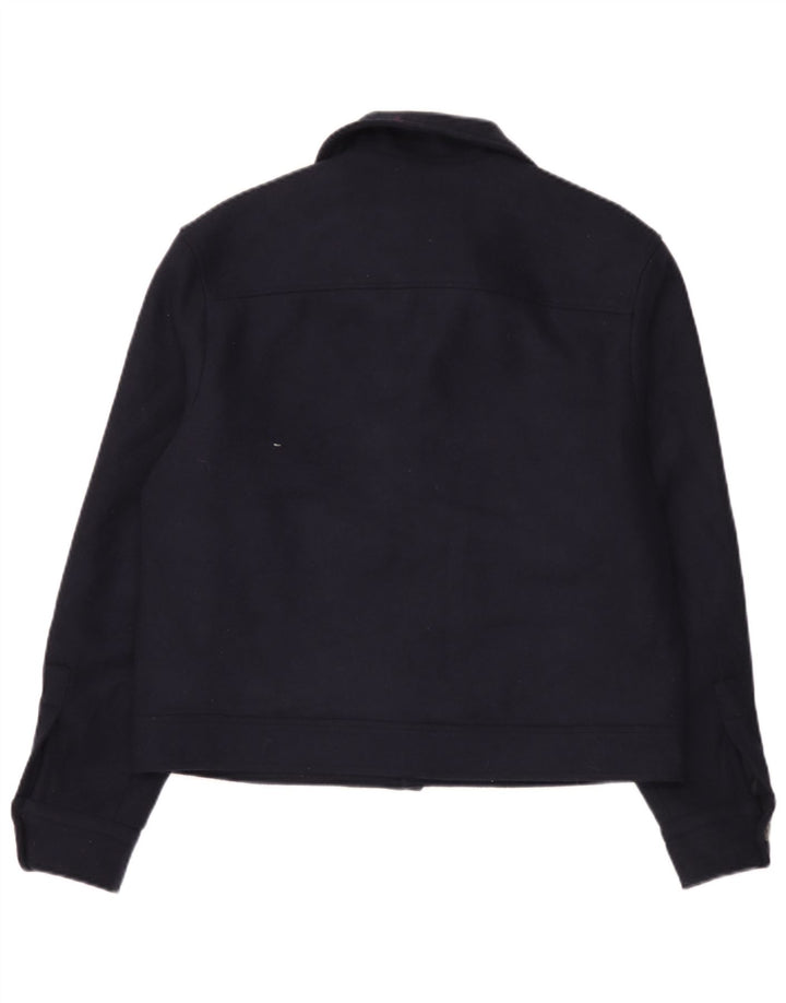 Zara Hombre Cazadora Bomber UK 38 Mediana Lana Azul Marino