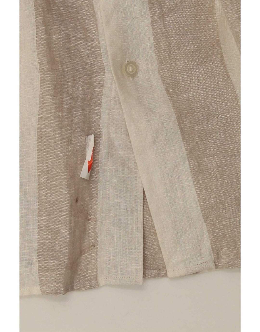 Camisa Massimo Dutti Hombre Lino Rayas Beige Medio