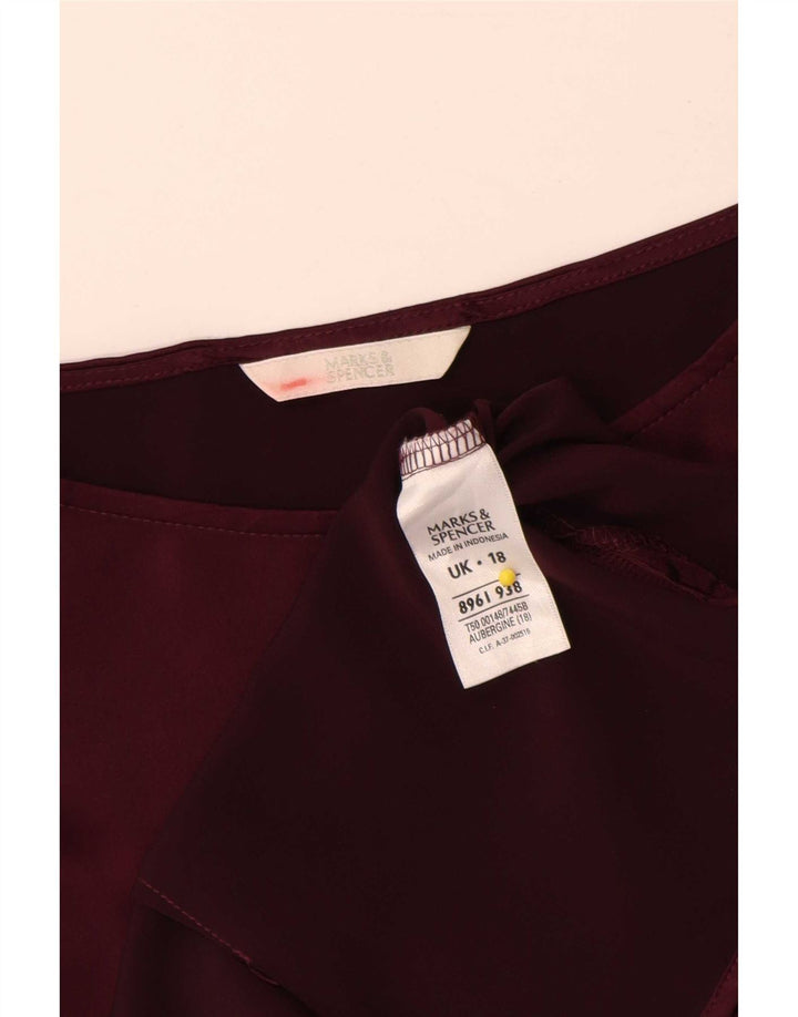 Marks & Spencer Blusa sin mangas para mujer UK 40 XL Poliéster burdeos