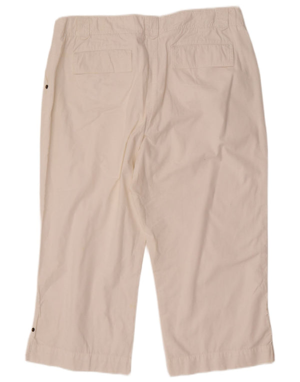 Marks & Spencer Pantalones Capri de Cintura Alta para Mujer UK 18 XL W34 L22 Blanco