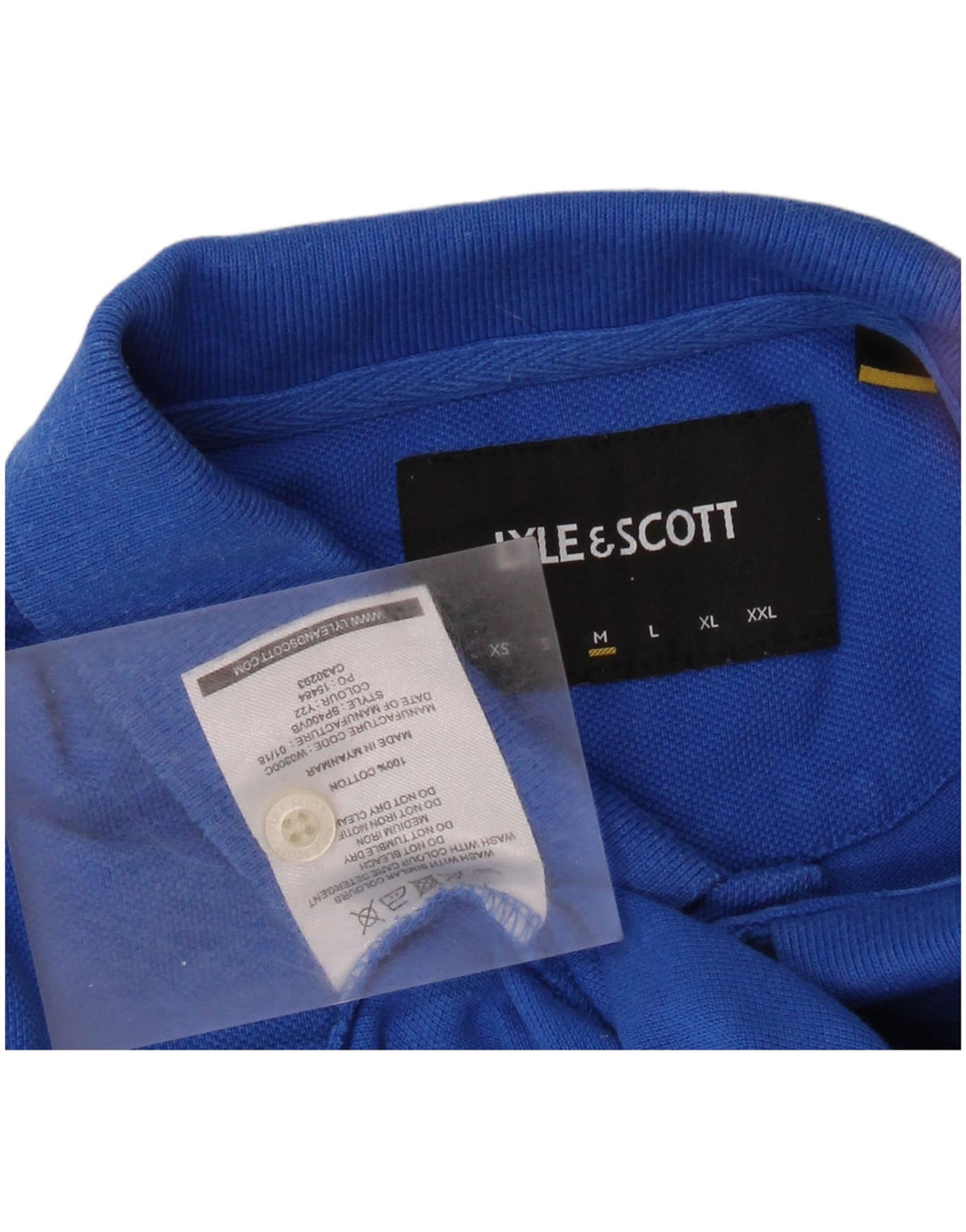LYLE & SCOTT Polo para hombre de algodón azul medio