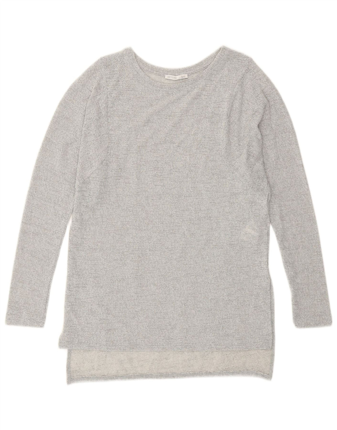 Zara Mujer Top Largo Manga Larga UK 40 Pequeño Poliéster Moteado Gris