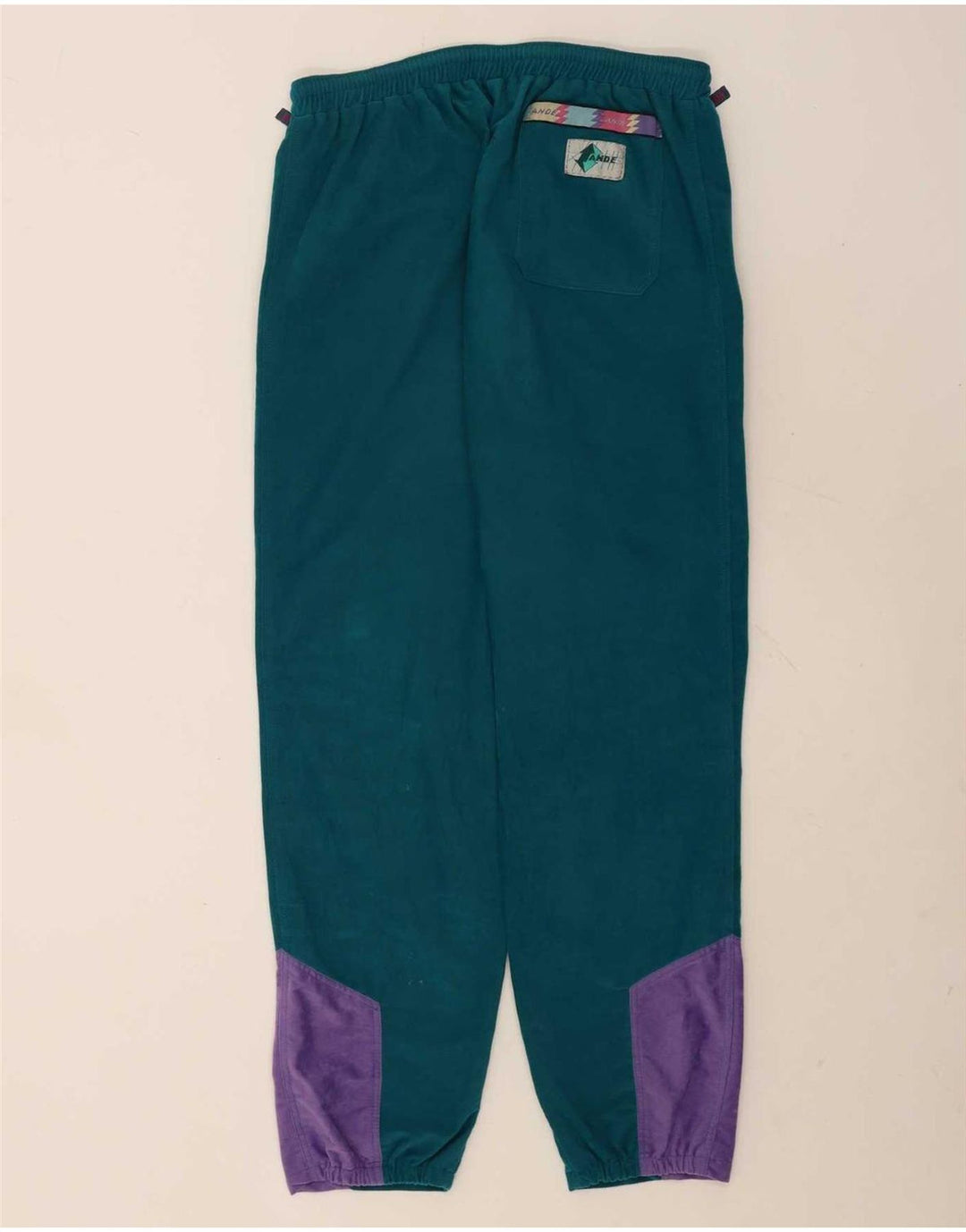 Chándal completo de terciopelo para hombre vintage Poliéster con bloques de color verde grande