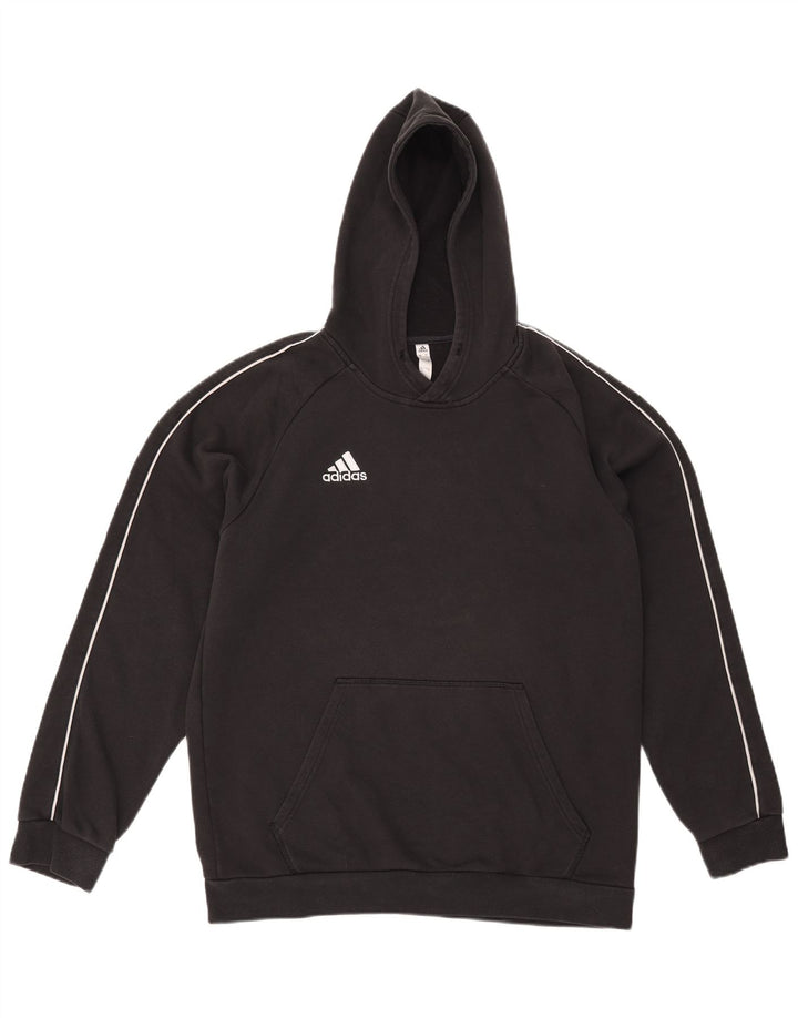 Adidas - Sudadera con capucha para hombre, talla grande, algodón negro