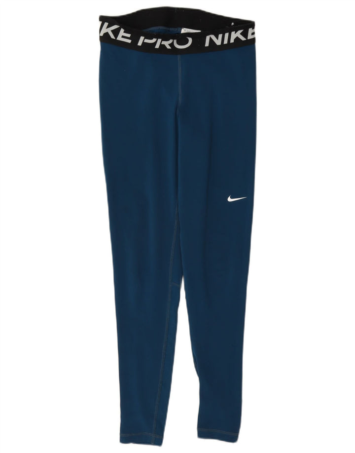 Nike Leggings Dri Fit Graphic para mujer UK 10 Pequeño Azul Colorblock Poliéster