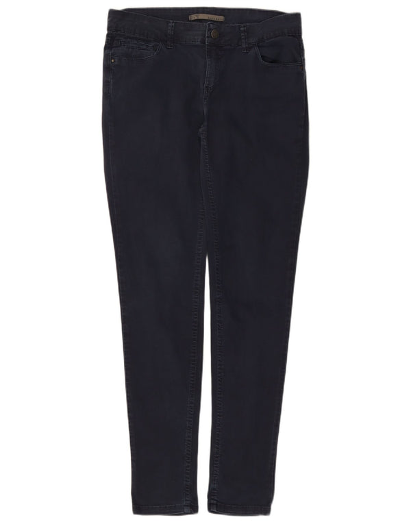 ZARA Womens Skinny Casual Trousers EU 38 Small W28 L29 Navy Blue Cotton