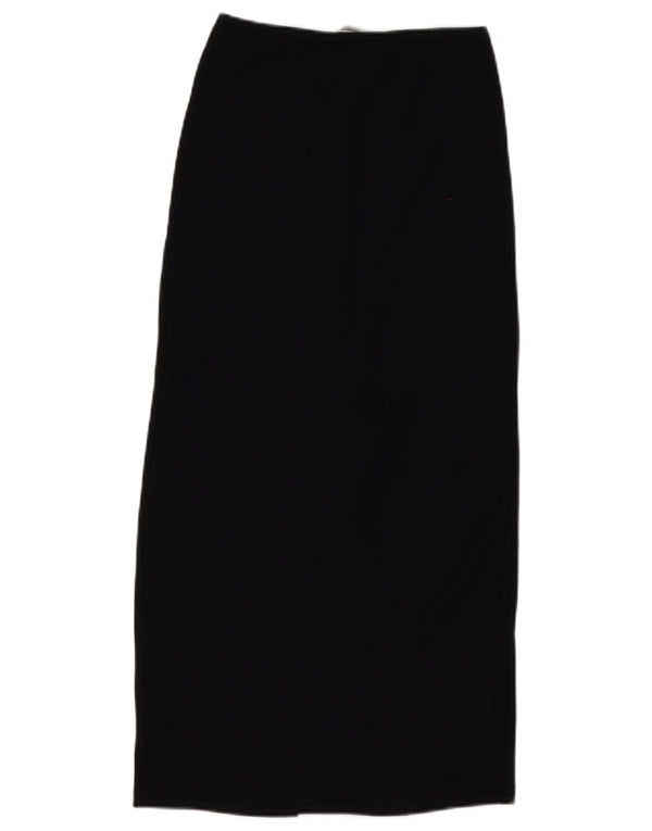 Zara Mujer Falda Midi Pequeña W28 Negro