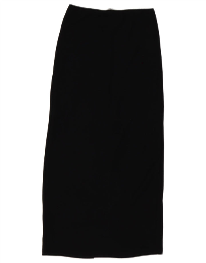 Zara Mujer Falda Midi Pequeña W28 Negro