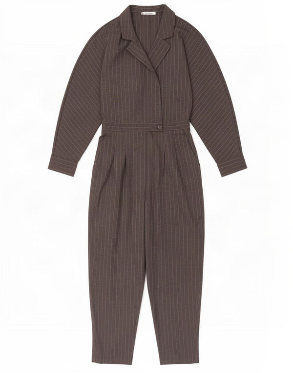 Zara Mujer Mono Manga Larga UK 6 XS Gris Pinstripe